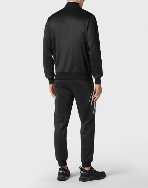 Plein Sport Jogging Tracksuit:Top/Trousers Scratch Black / White