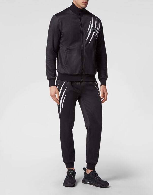 Plein Sport Jogging Tracksuit:Top/Trousers Scratch Black / White