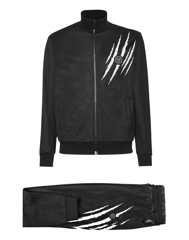 plein sport Jogging tracksuit:Top/Trousers Scratch black / white