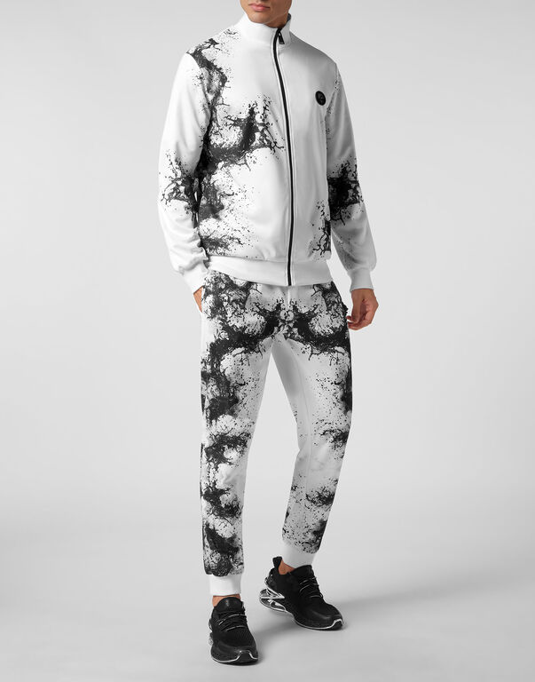 Plein Sport Jogging Tracksuit: Top/Trousers Splash Extreme White
