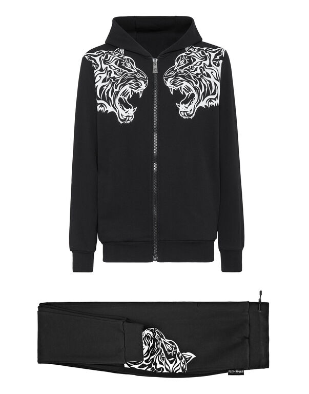 plein sport Jogging Tracksuit: Top/Trousers Tiger black / white