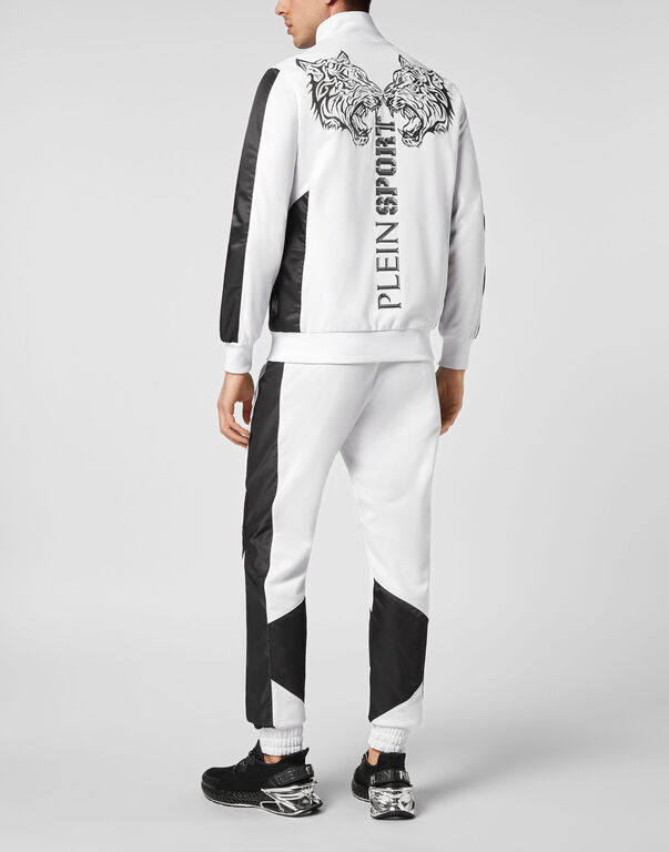 Plein Sport Jogging Tracksuit:Top/Trousers Tiger White