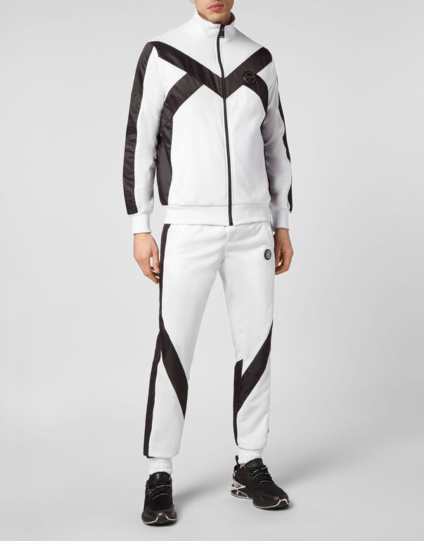 Plein Sport Jogging Tracksuit:Top/Trousers Tiger White