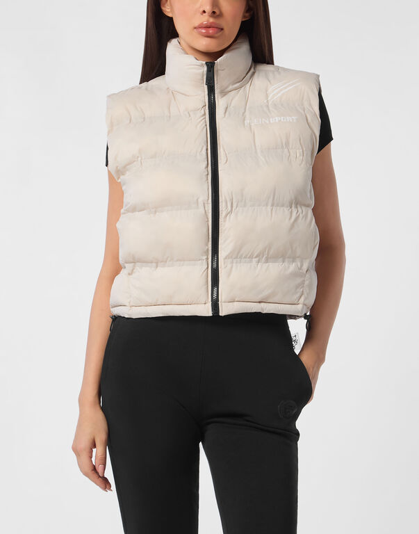 Plein Sport Lightweight Padded Vest Scratch Light Grey