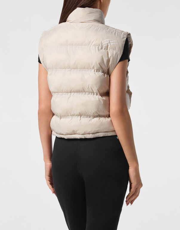 Plein Sport Lightweight Padded Vest Scratch Light Grey