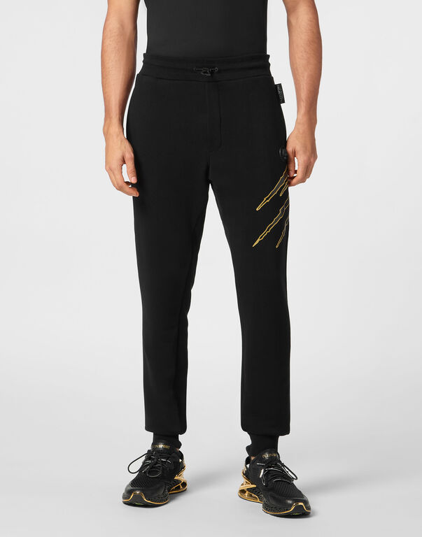 Plein Sport Loose Fit Jogging Pants Lamina Scratch Black/light Gold