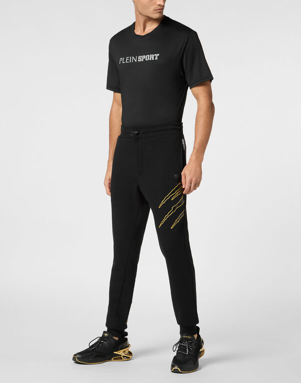 Plein Sport Loose Fit Jogging Pants Lamina Scratch Black/light Gold