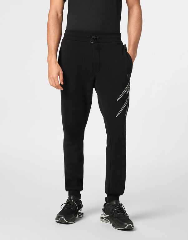 Plein Sport Loose Fit Jogging Pants Lamina Scratch Black/silver