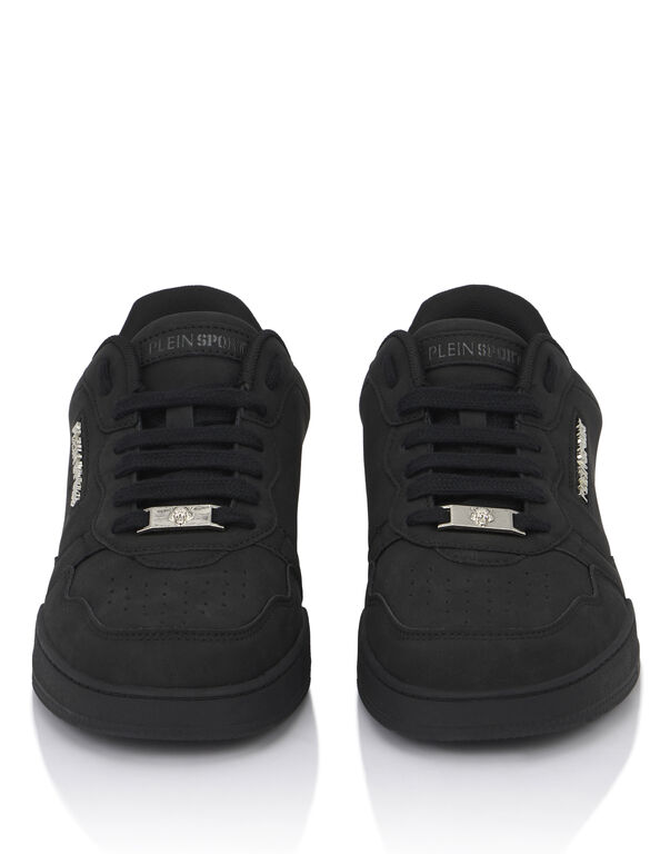 plein sport Nabuk Eco Leather Lo-Top Sneakers black / black