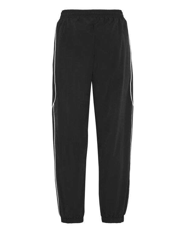 Plein Sport Nylon Loose Fit Piping Jogging Pants Scratch Black