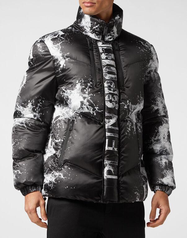 Plein Sport Nylon Paddded Jacket Splash Extreme Black / White