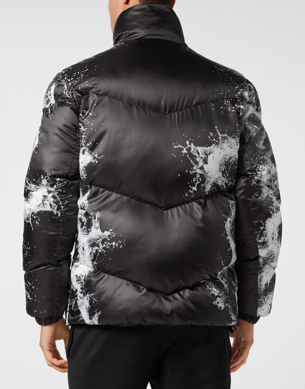 Plein Sport Nylon Paddded Jacket Splash Extreme Black / White