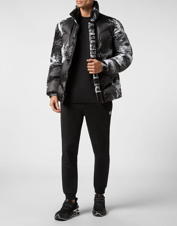 Plein Sport Nylon Paddded Jacket Splash Extreme Black / White