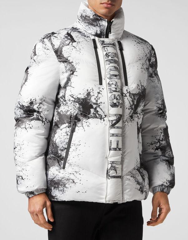 Plein Sport Nylon Paddded Jacket Splash Extreme White / Black