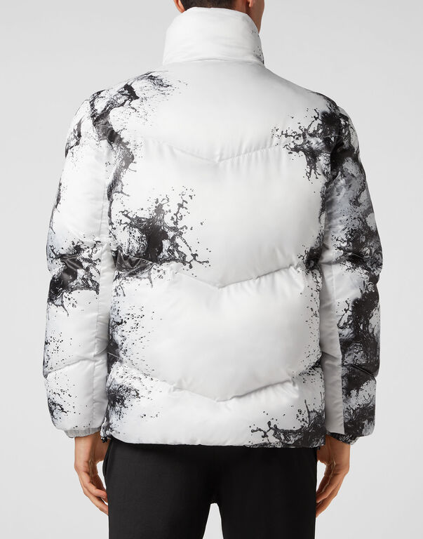 Plein Sport Nylon Paddded Jacket Splash Extreme White / Black