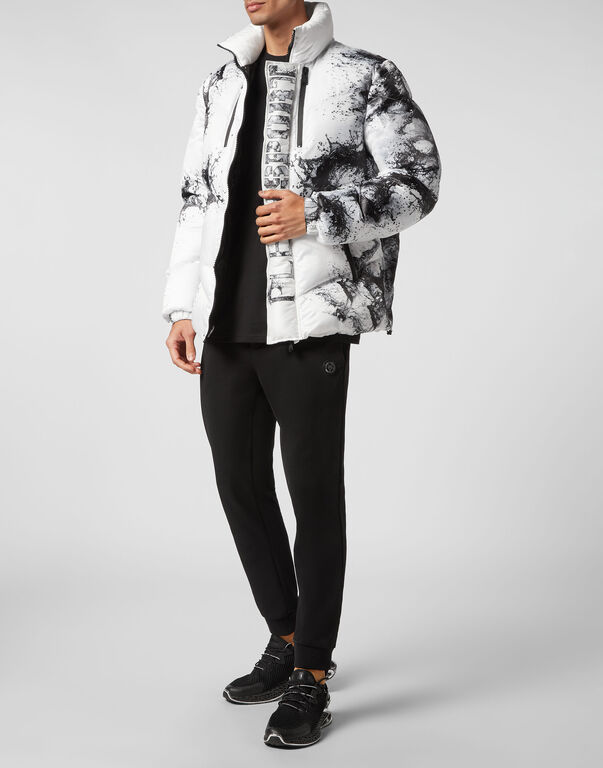 Plein Sport Nylon Paddded Jacket Splash Extreme White / Black