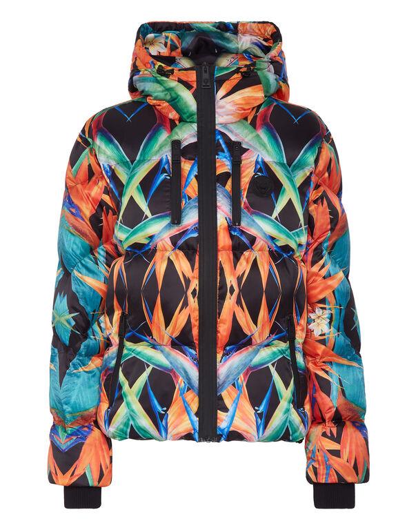 plein sport Nylon Puffer Jacket Flowers black / multicolored