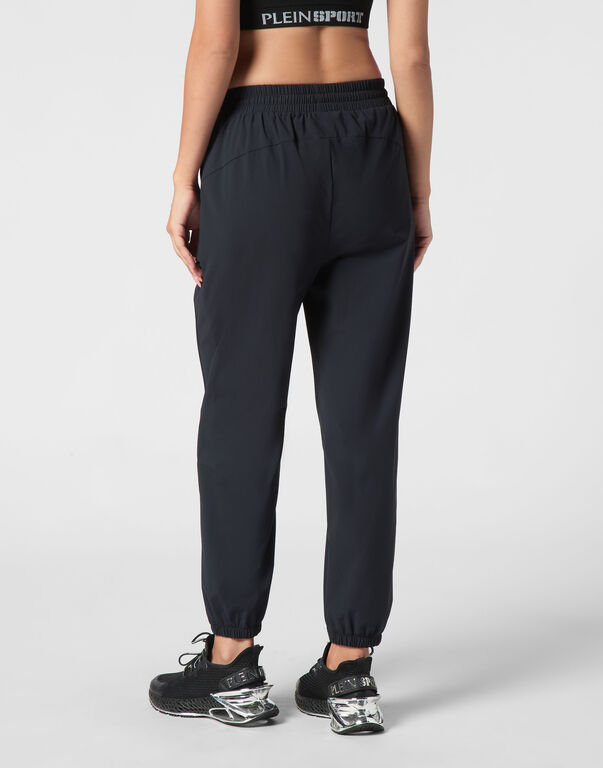 Plein Sport Nylon Stretch High Waisted Jogging Pants Black