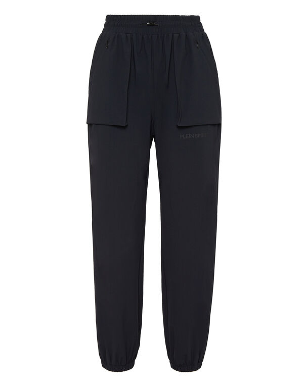 plein sport Nylon Stretch High Waisted Jogging Pants black