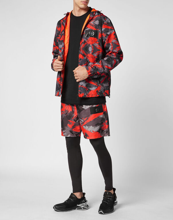 Plein Sport Nylon Windbreaker Camouflage Camouflage Orange