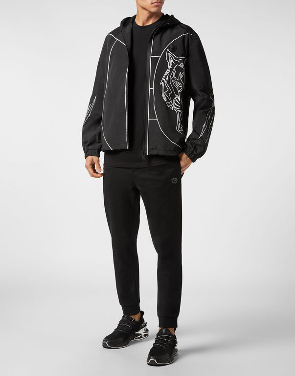 Plein Sport Nylon Windbreaker Tiger Court Edition Black