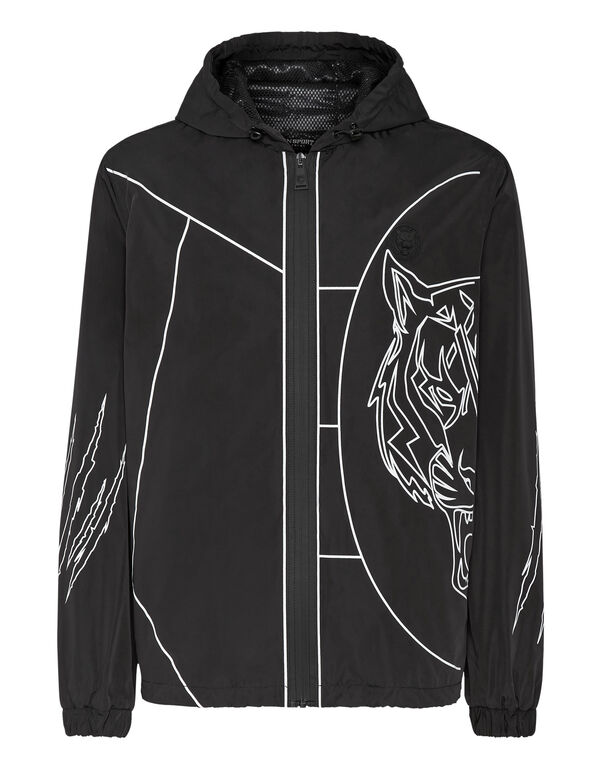 plein sport Nylon Windbreaker Tiger Court Edition black