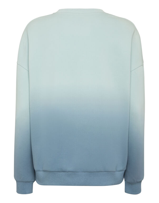 Plein Sport Oversize Hoodie Sweatshirt Degrade Light Blue