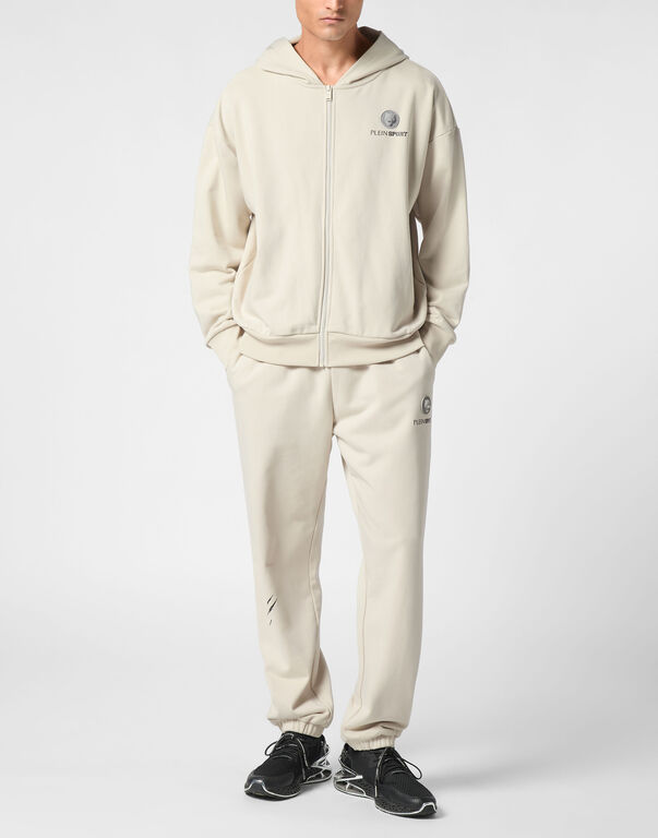 Plein Sport Oversize Zipped Hoodie Sweatshirt LS Scratch Grey