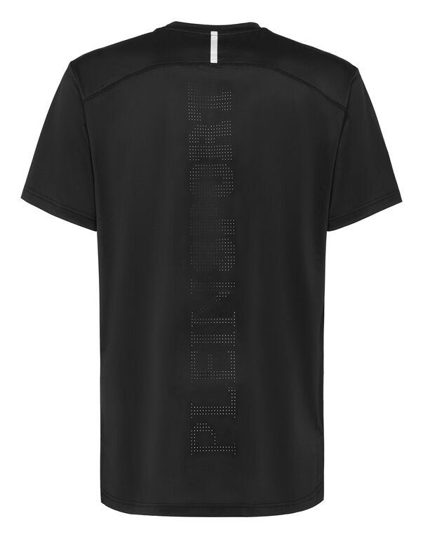 Plein Sport Perforated Dry Fit Round Neck T-Shirt Black