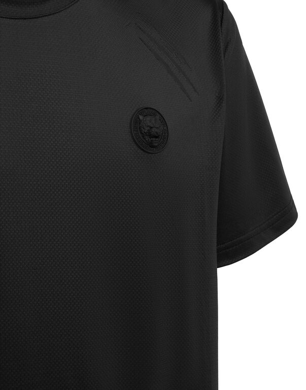 Plein Sport Perforated Dry Fit Round Neck T-Shirt Black