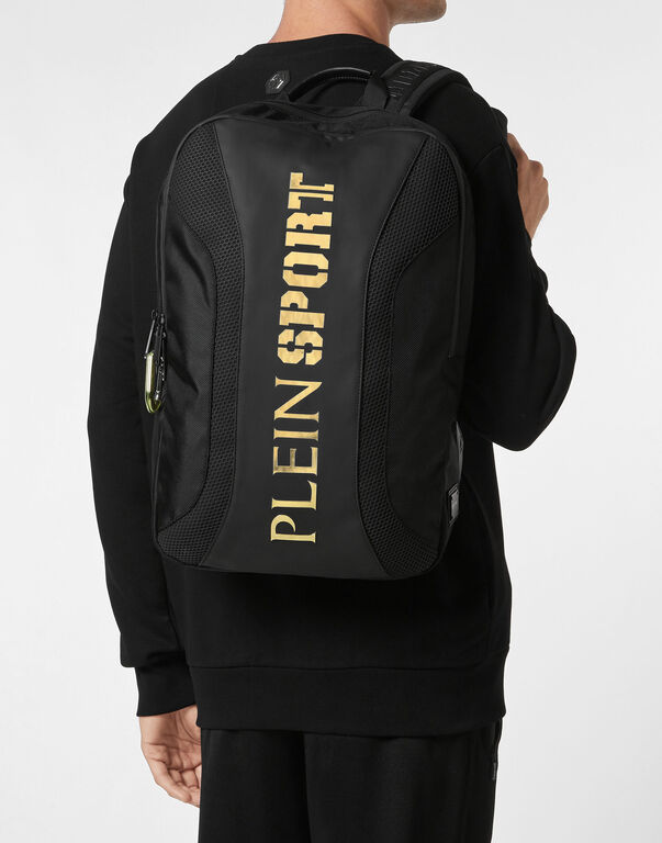Plein Sport Backpack Sports Logo Black / Gold