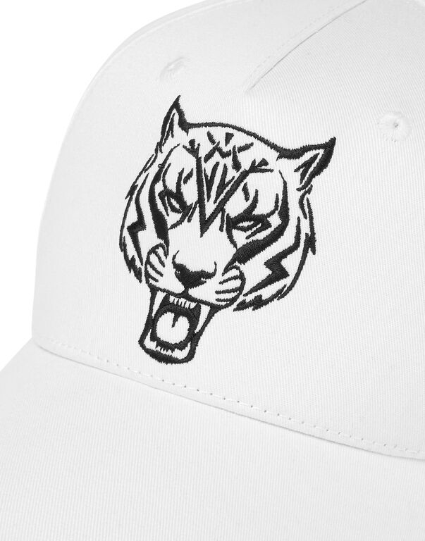 Plein Sport Baseball Cap Tiger White