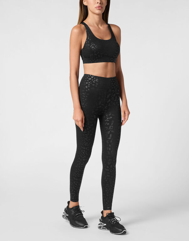 Plein Sport Black Leopard Push Up Leggings Black
