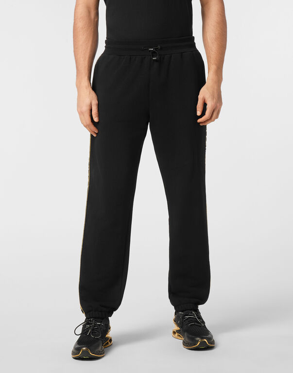 Plein Sport Cargo Pants Laminated Black/light Gold