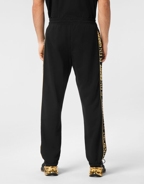 Plein Sport Cargo Pants Laminated Black/light Gold