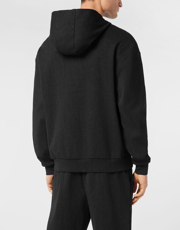 Plein Sport Cold Dye Hoodie Sweatshirt LS Black