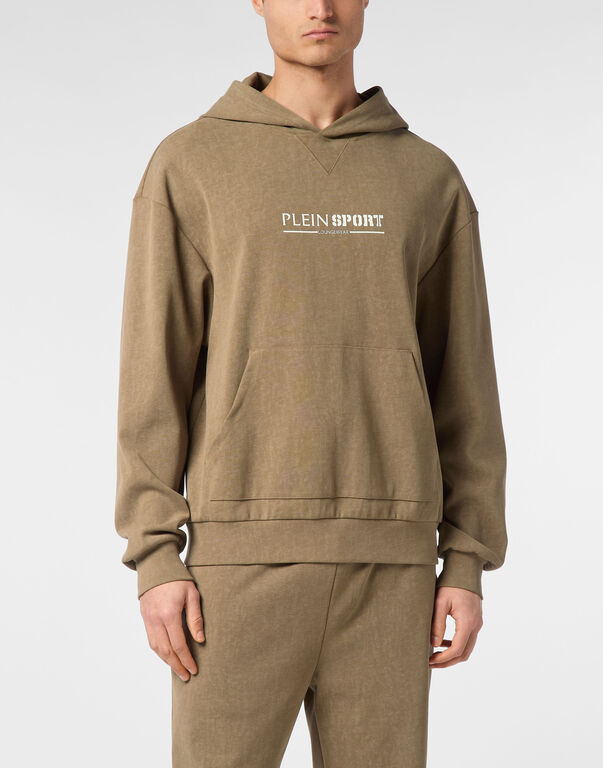Plein Sport Cold Dye Hoodie Sweatshirt LS Military