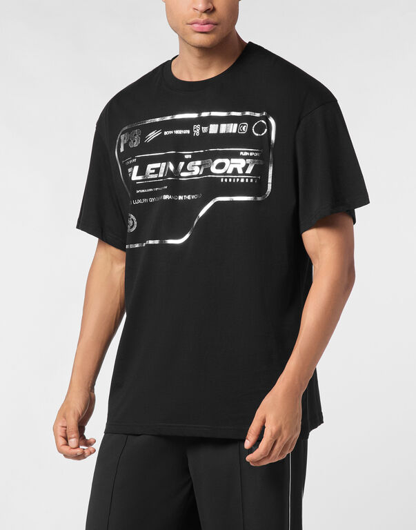 Plein Sport Cotton Round Neck T-Shirt Black / White