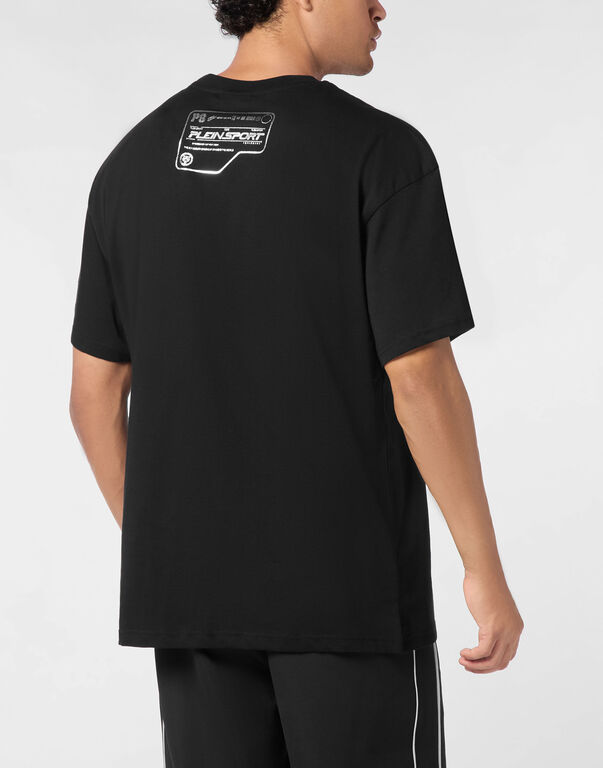 Plein Sport Cotton Round Neck T-Shirt Black / White