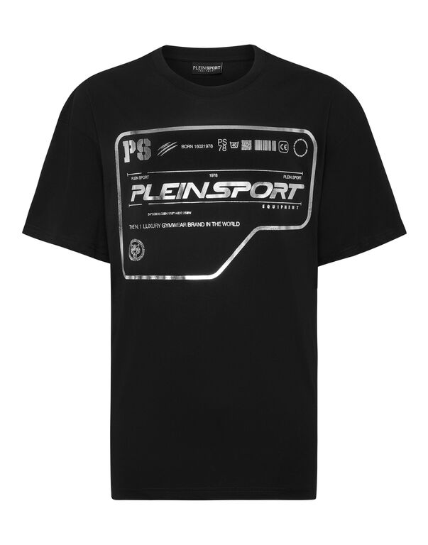 plein sport Cotton Round Neck T-Shirt black / white