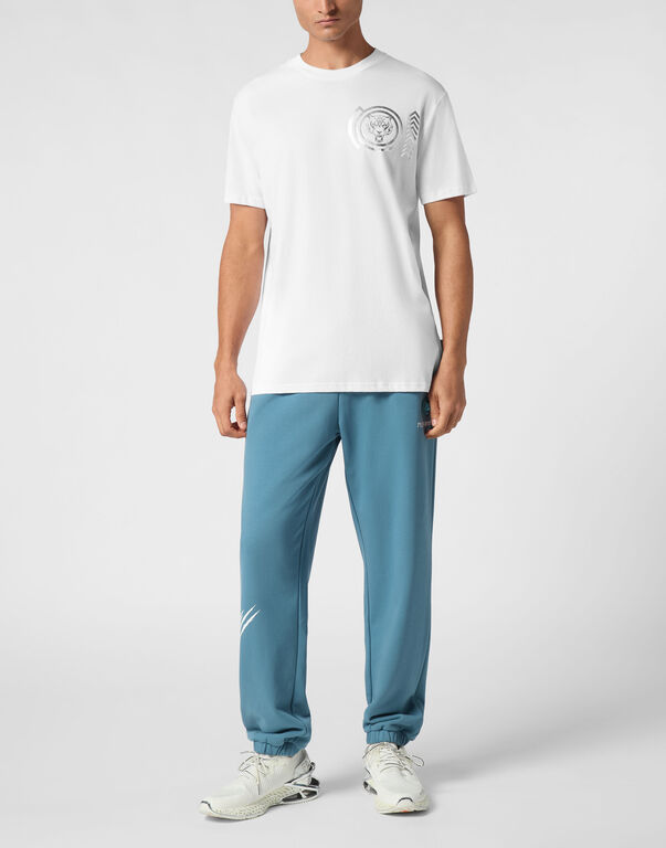 Plein Sport Plein Sport Cotton T-shirt Round Neck SS Lamina Tiger White/silver