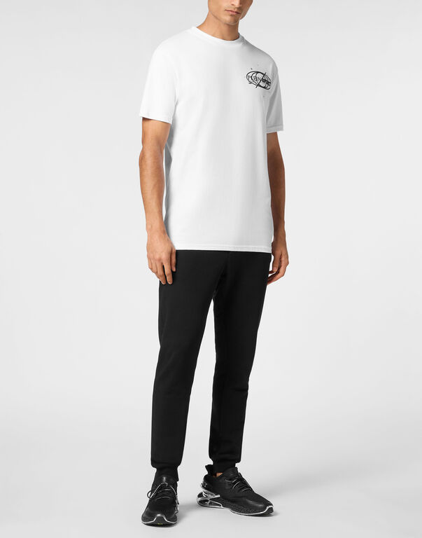 Plein Sport Plein Sport Cotton T-shirt Round Neck SS Logos White