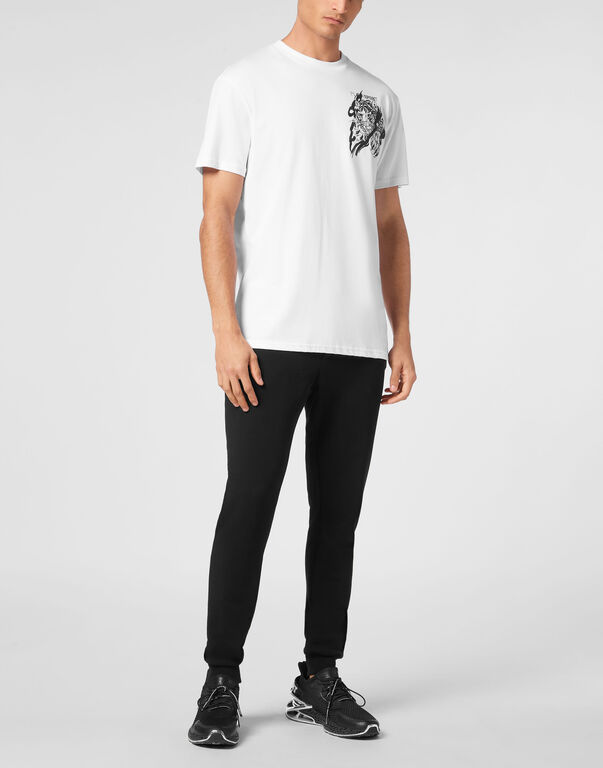 Plein Sport Plein Sport Cotton T-shirt Round Neck SS Tiger White / Black