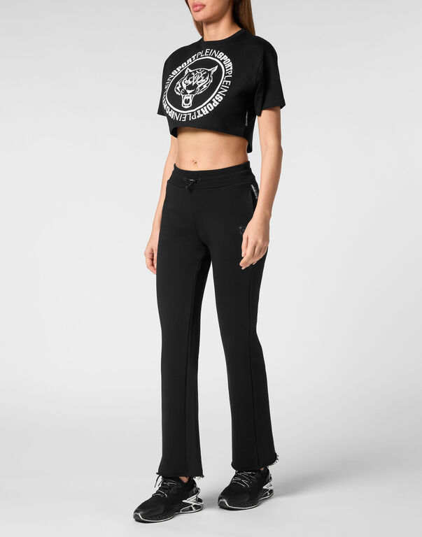 Plein Sport Crop T-shirt Round Neck SS Black