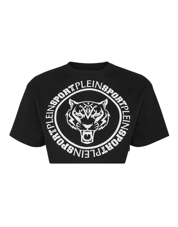 plein sport Crop T-shirt Round Neck SS black