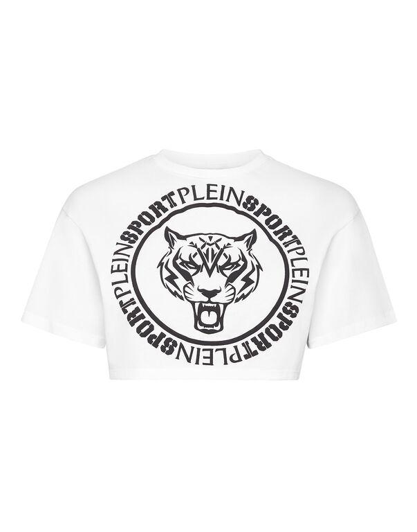 plein sport Crop T-shirt Round Neck SS white