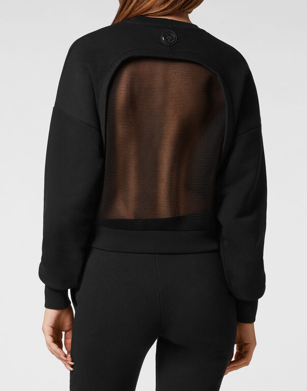 Plein Sport Cropped Hoodie Sweatjacket Tiger Black