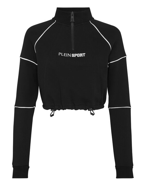 plein sport Cropped Hoodie Sweatshirt black