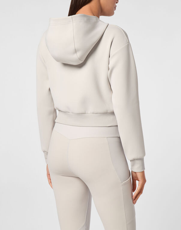 Plein Sport Cropped Hoodie Sweatshirt Grey