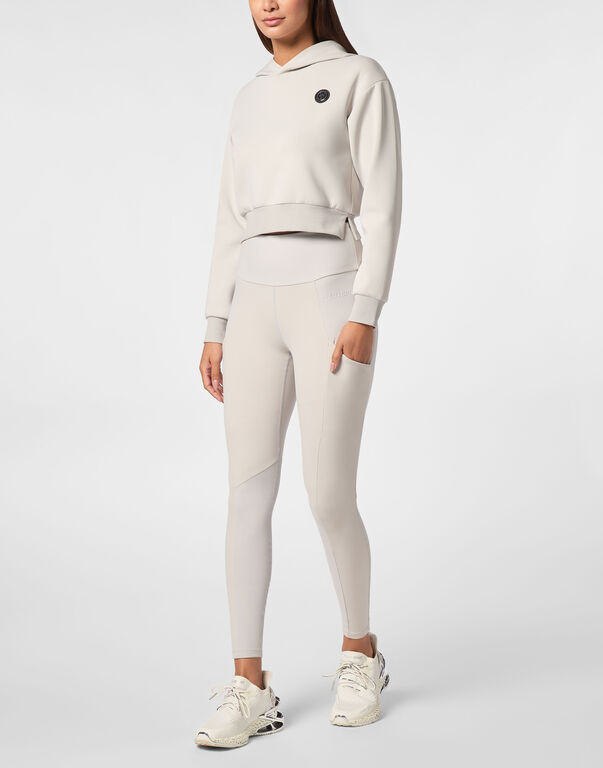 Plein Sport Cropped Hoodie Sweatshirt Grey